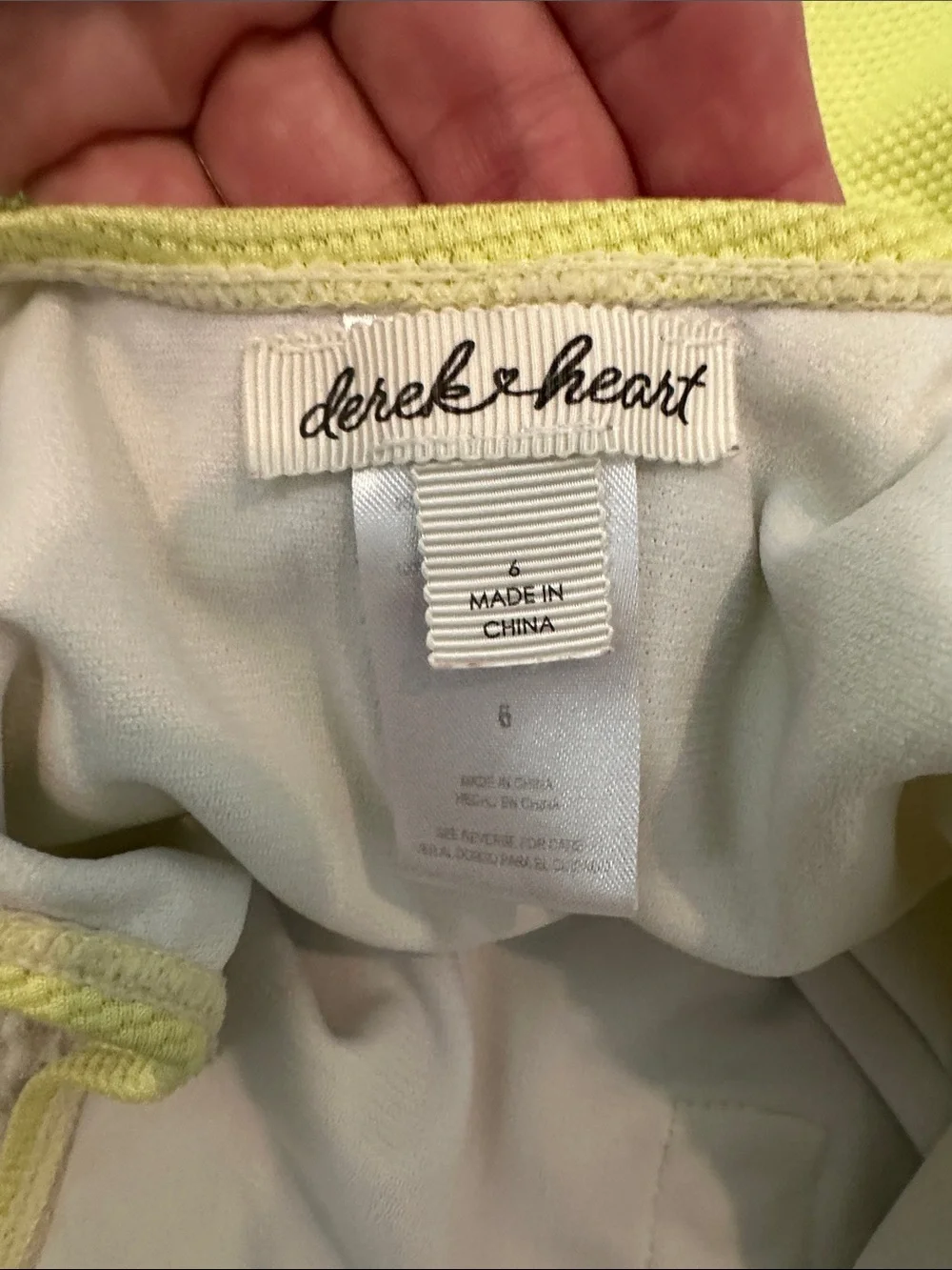 Derek Heart Neon Lime Green Swimwear Top